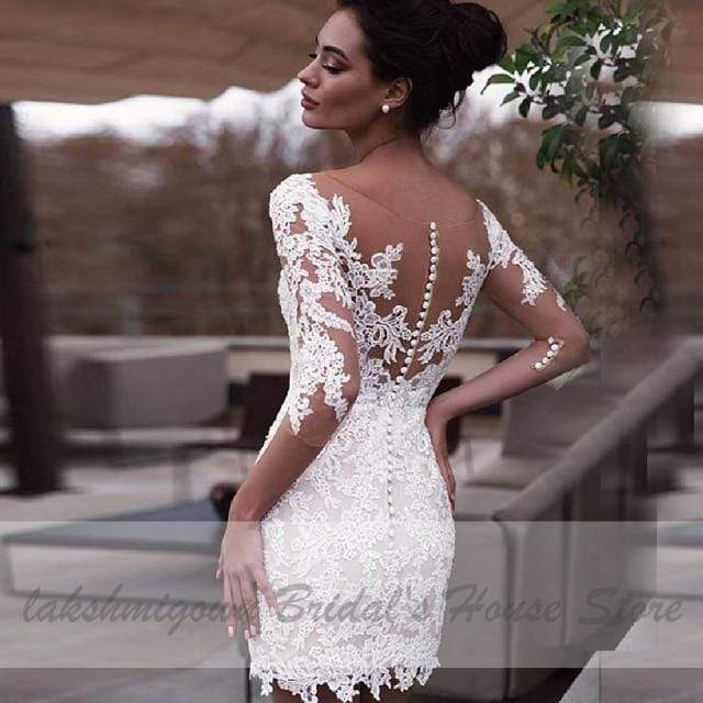 Short Wedding Dress Vintage Lace Bridal ...